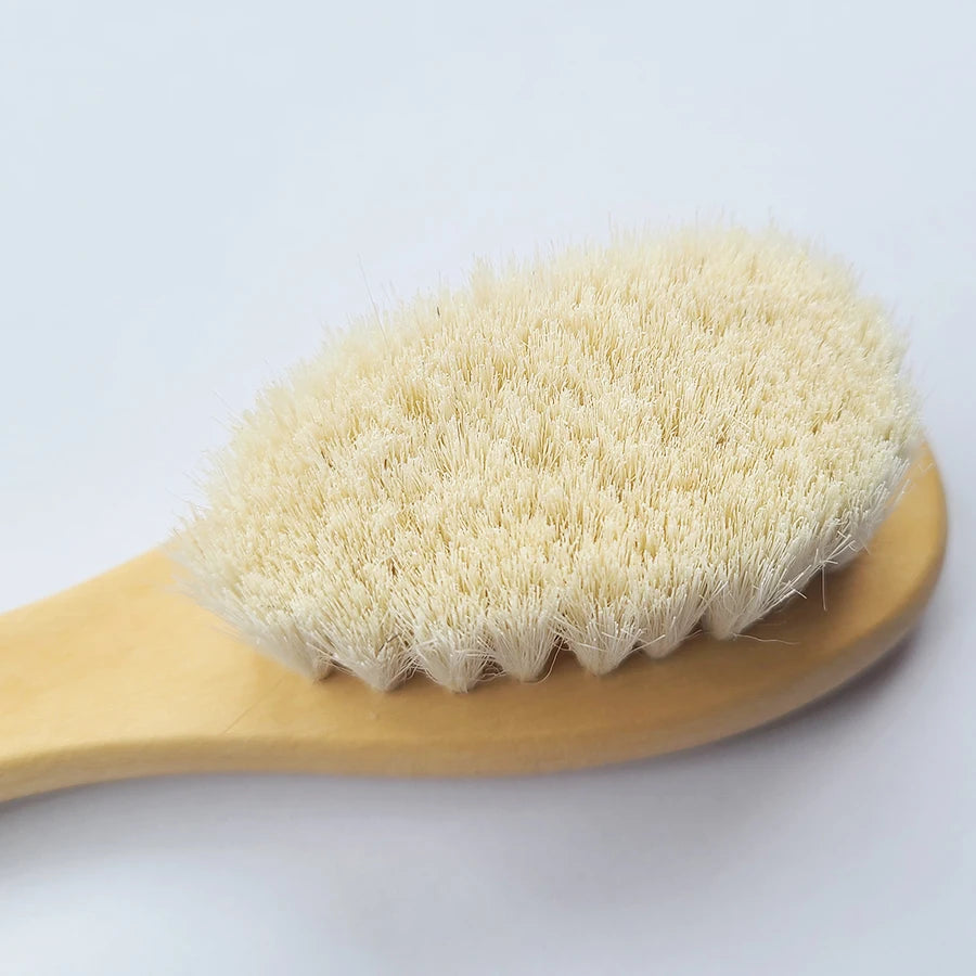 2-Piece Set Beech Wood Soft Wool Baby Brush