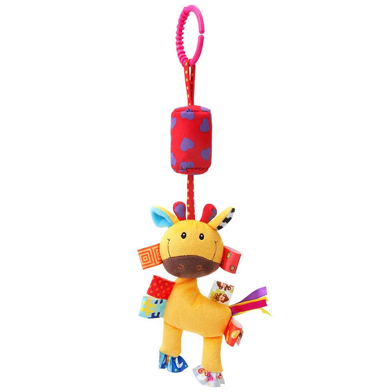 Plush Animal Rattle with Built-in Teether