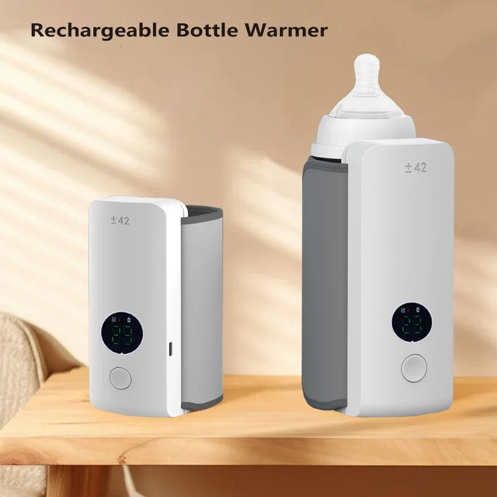 Rechargeable Bottle Warmer – 6-Level Temperature Adjustment & Display