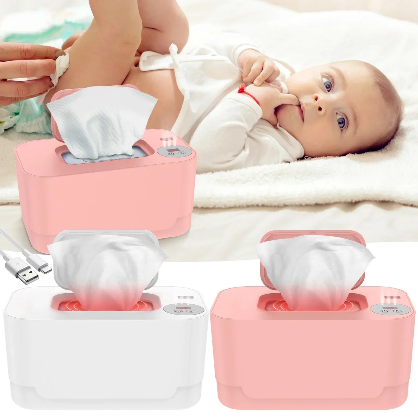 Baby Wipe Warmer – LED Digital Display & Large Capacity Dispenser