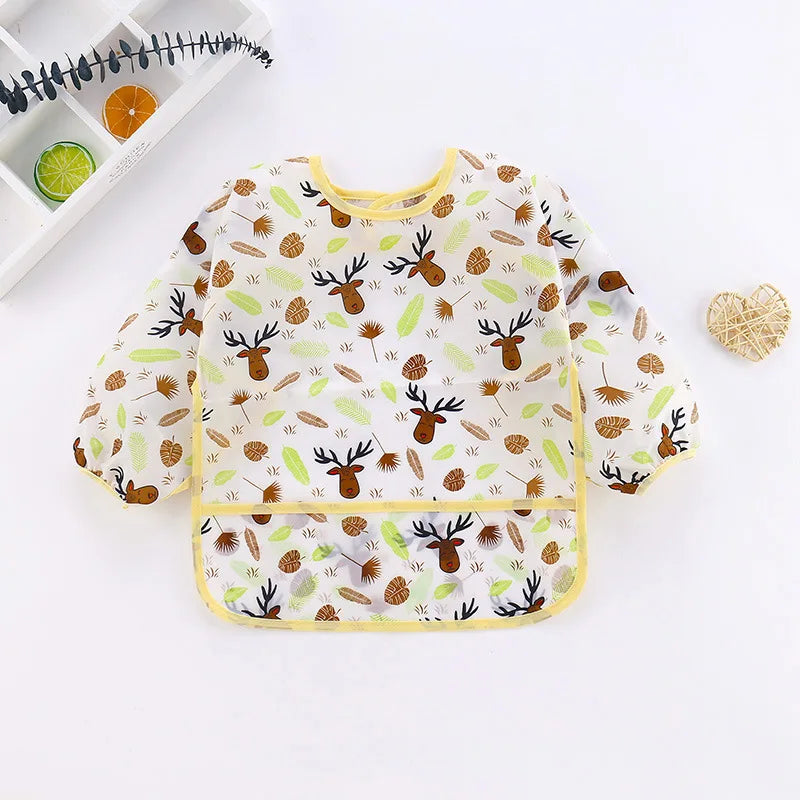 Waterproof Long-Sleeve Baby Bib & Art Smock – Mess-Free Mealtime & Playtime