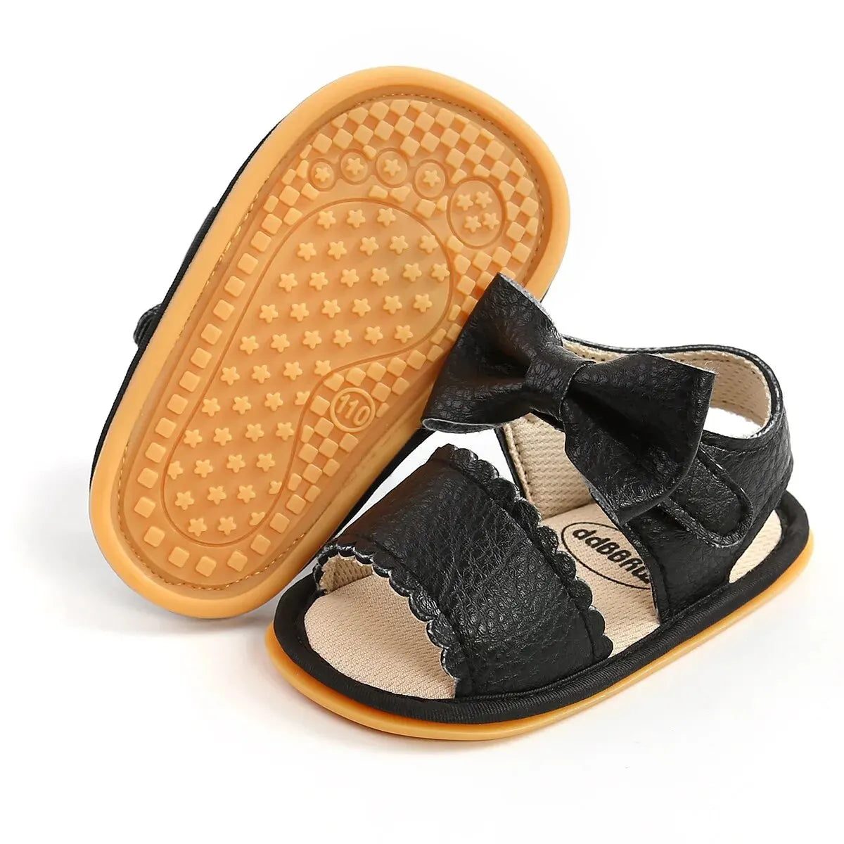 0-18M Girls' Bowknot Open Toe Leather Summer Sandals