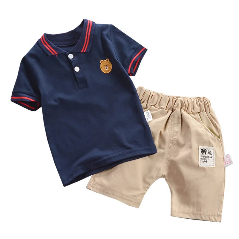 Teddy Bear Polo Shirt Set 12M-5T