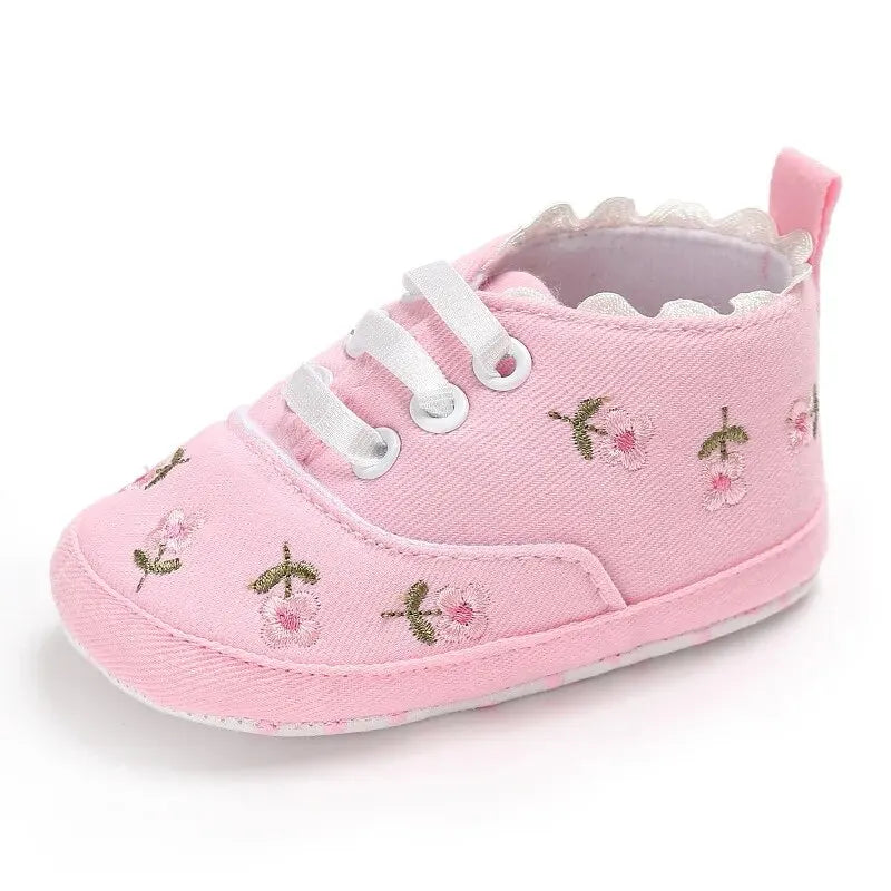 Infant Girl's White/Pink Floral Shoes