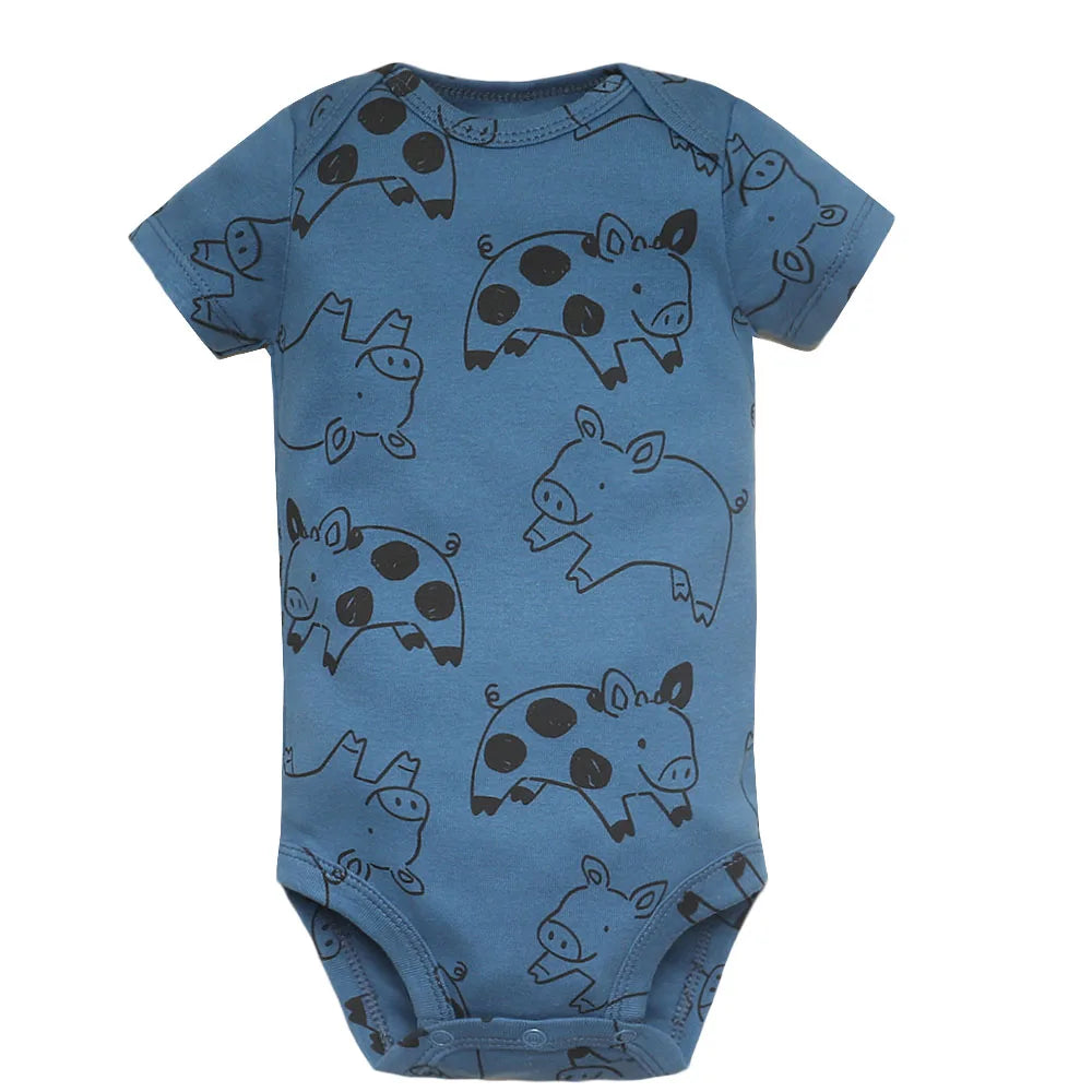 5pc 100% Cotton Short Sleeve Onesies  6-24M