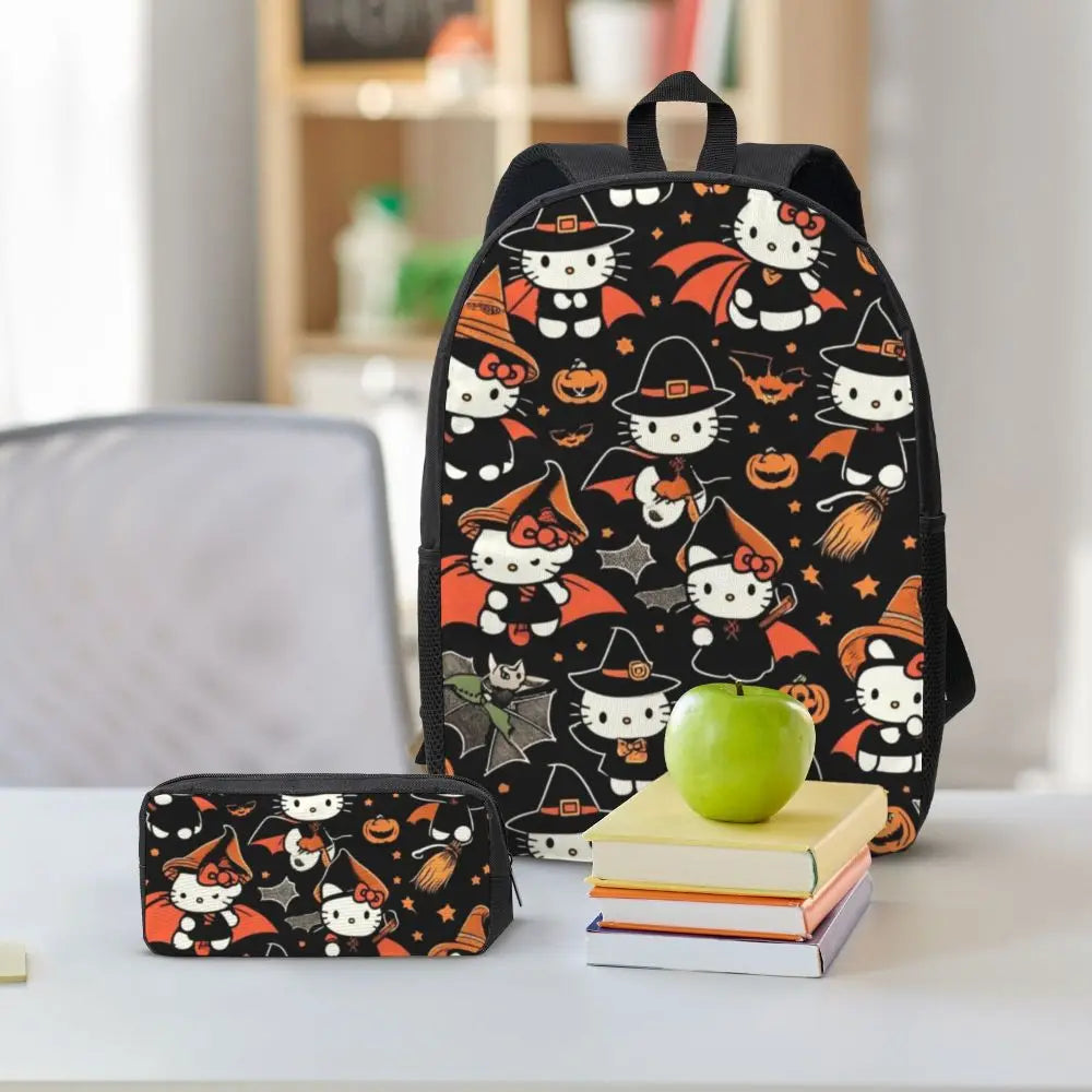 Hello Kitty 3-Piece Backpack Set – 17-Inch Spacious Bag with Lunch Tote & Pencil Case