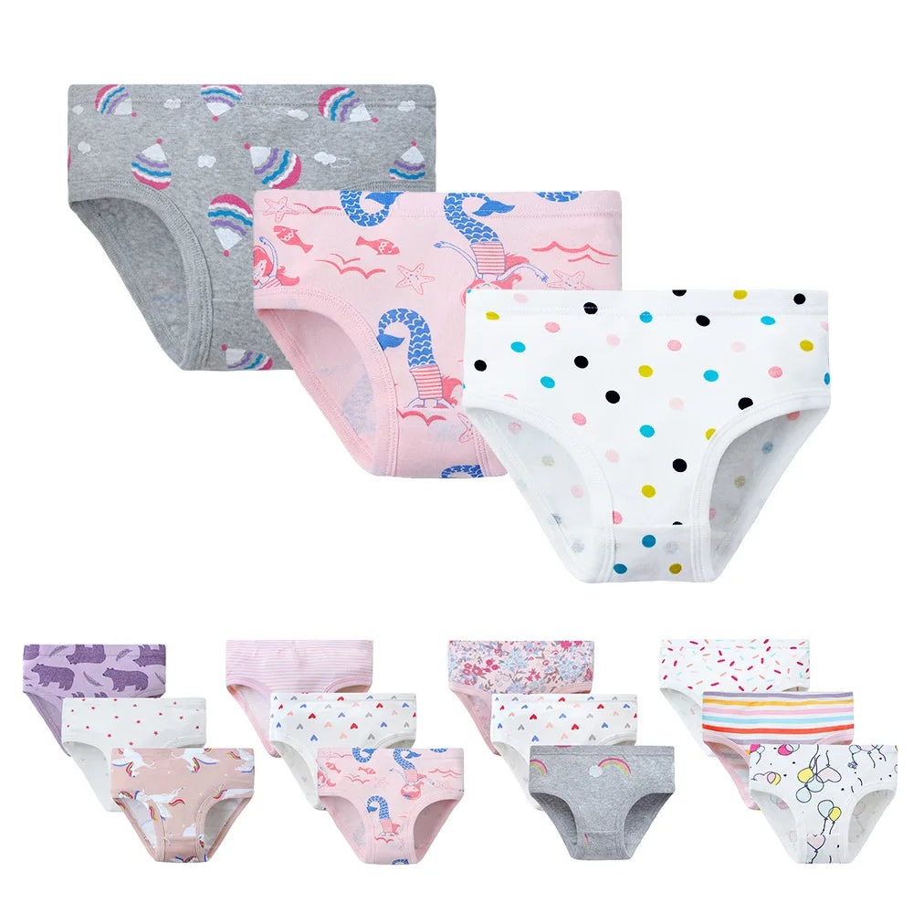 3-Piece Pack Girls' Cotton Panties