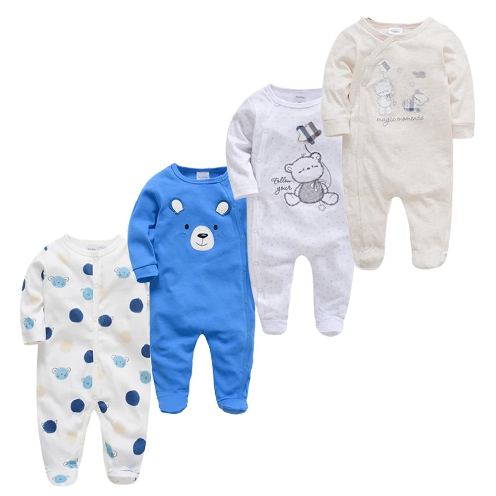 3pc & 4pc Newborn Cotton Long Sleeve Onesies 0-12m