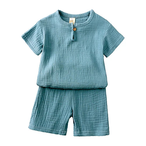 Cotton Knit Short Sleeve Matching Sets