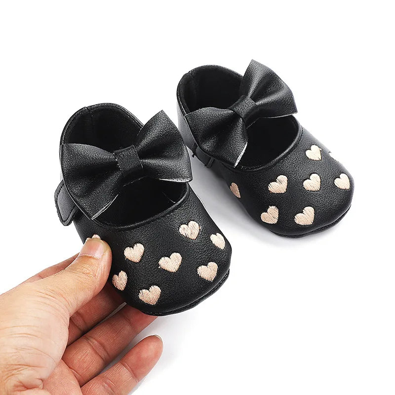 Classic Toddler Girls Dress Shoes with Bow 0-18M