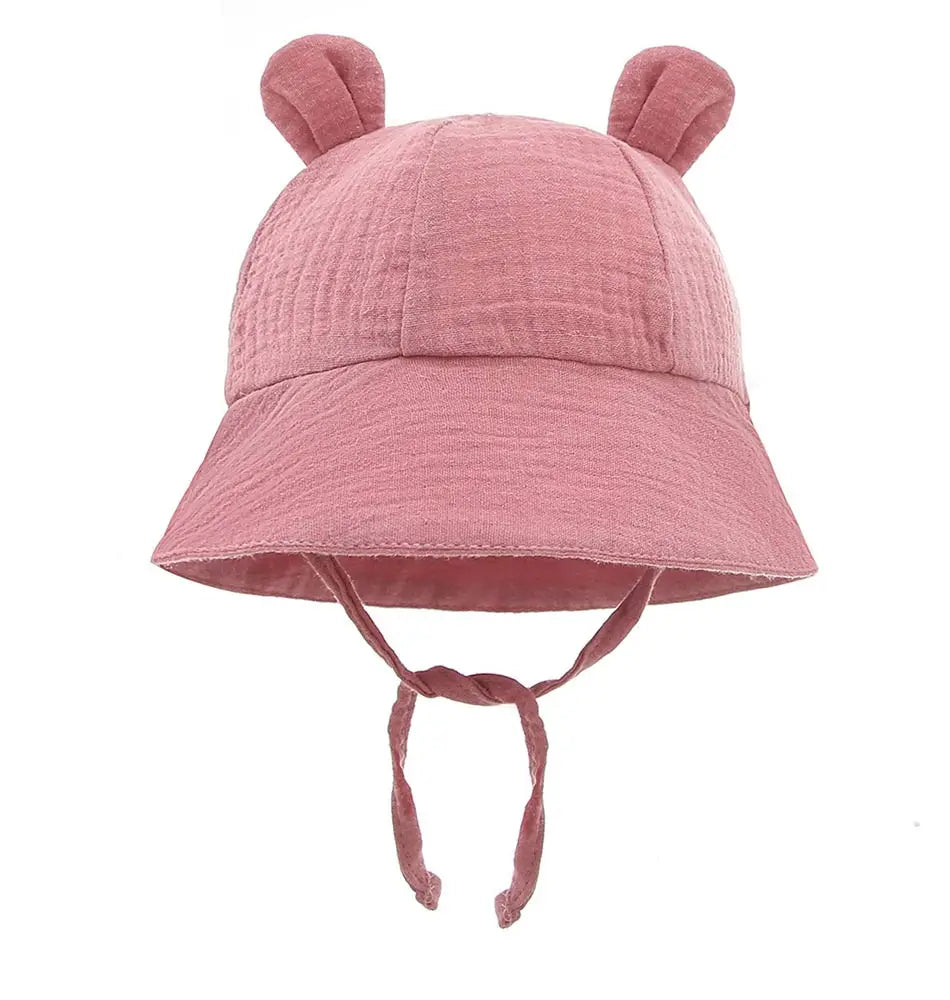 Soft Cotton Baby Bucket Hat with Ears