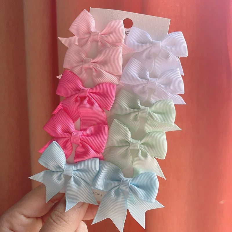 10-Piece Set Ribbon Bowknot Hair Clips