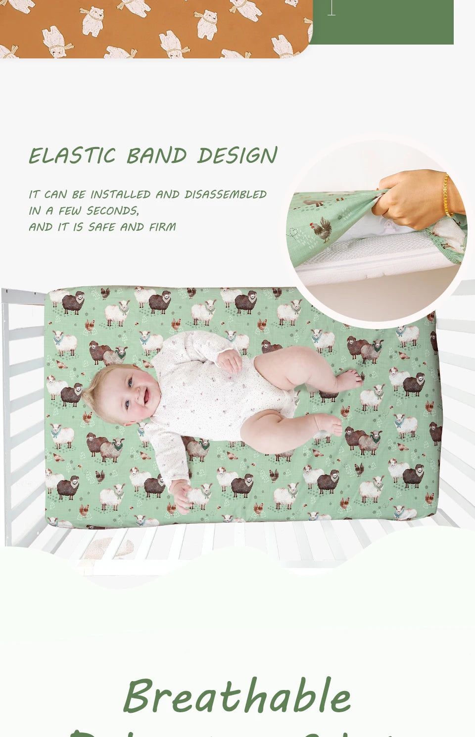 2-Piece Fitted Crib Bedding Sheets