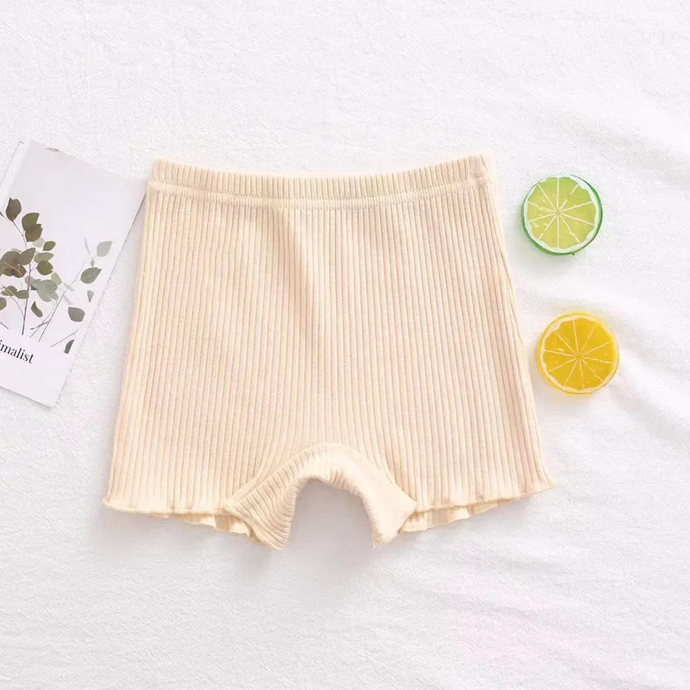 Casual Baby Girls' Candy Color Shorts – Soft & Stylish Lace Safety Leggings 👧🌸