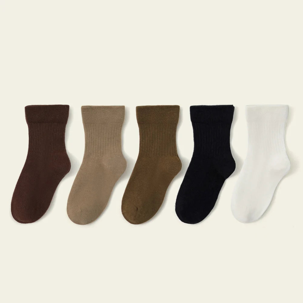 5ct Solid Autumn Colored Socks 1Y-12Y