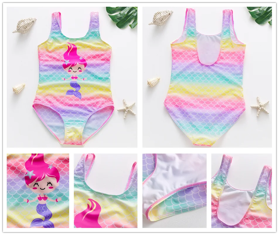 Girls' One Piece Mermaid Unicorn Swimsuits