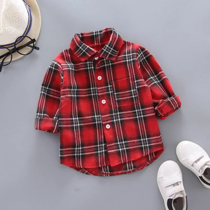 Toddler Boys Plaid Button-Up Collar Shirt 9M-5T