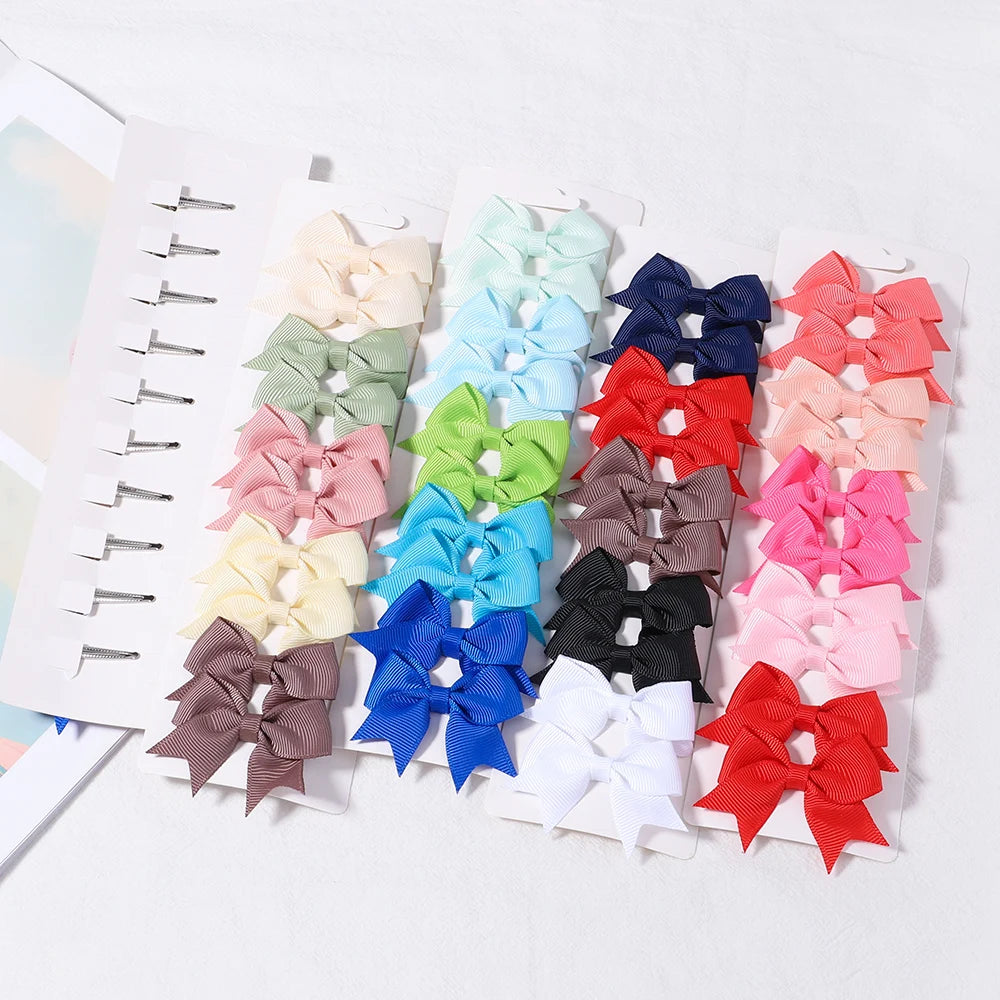 10-Piece Set Ribbon Bowknot Hair Clips