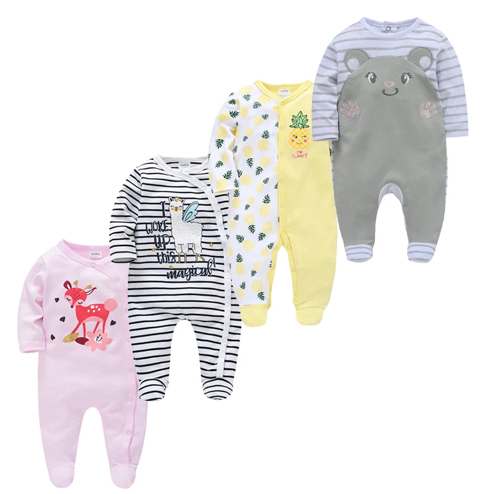 3pc & 4pc Newborn Cotton Long Sleeve Onesies 0-12m