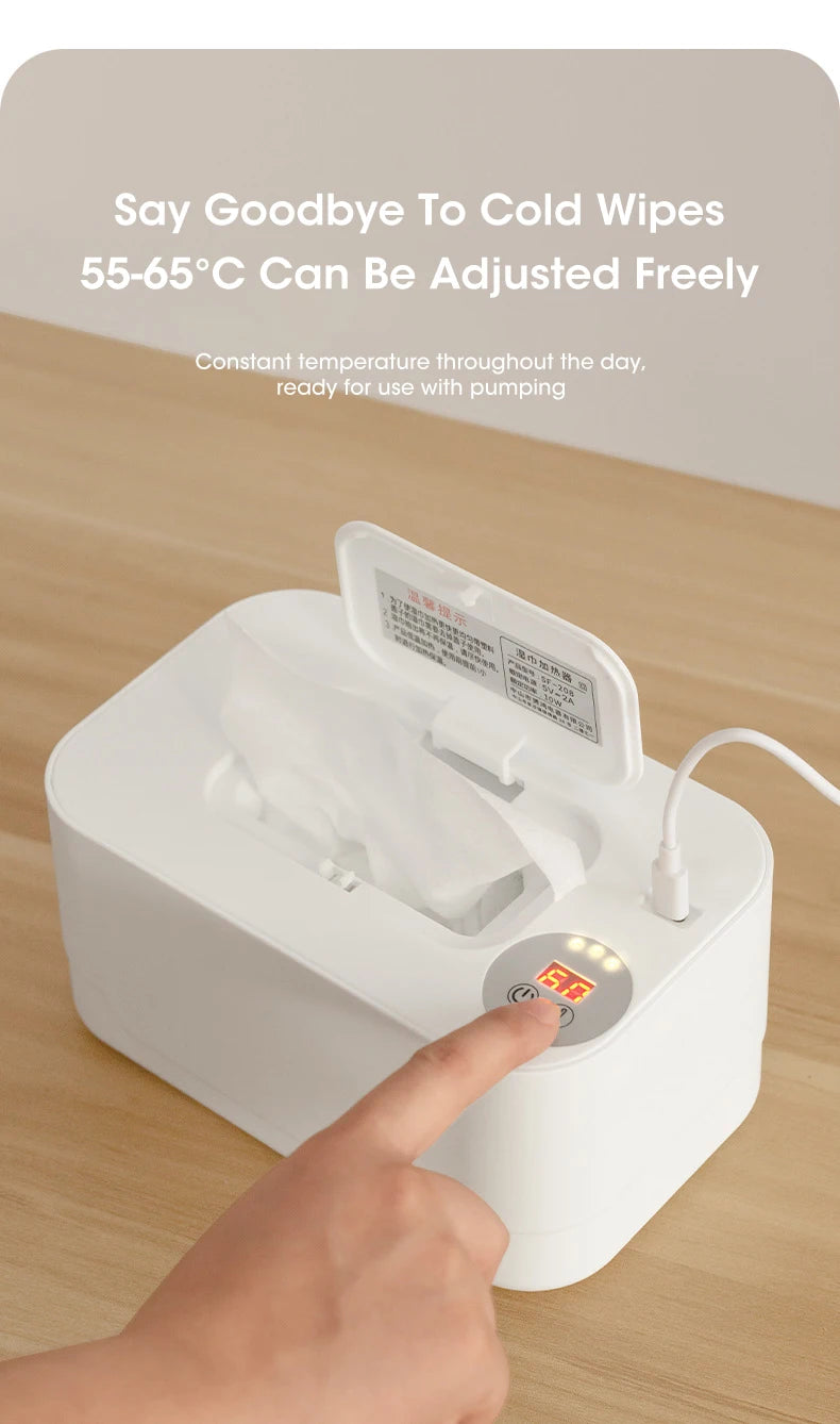 Baby Wipe Warmer – LED Digital Display & Large Capacity Dispenser