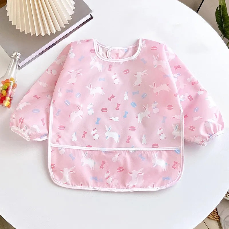 Waterproof Long-Sleeve Baby Bib – Cute &amp; Mess-Free Feeding Apron