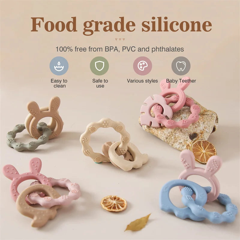 Silicone Rabbit Teether Ring