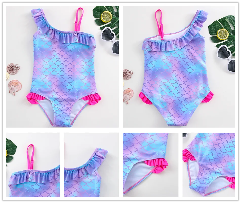 Girls' One Piece Mermaid Unicorn Swimsuits