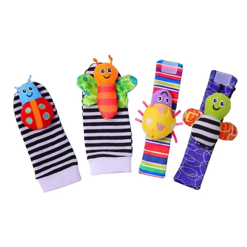 4ct Baby Wrist Straps and Socks Rattle