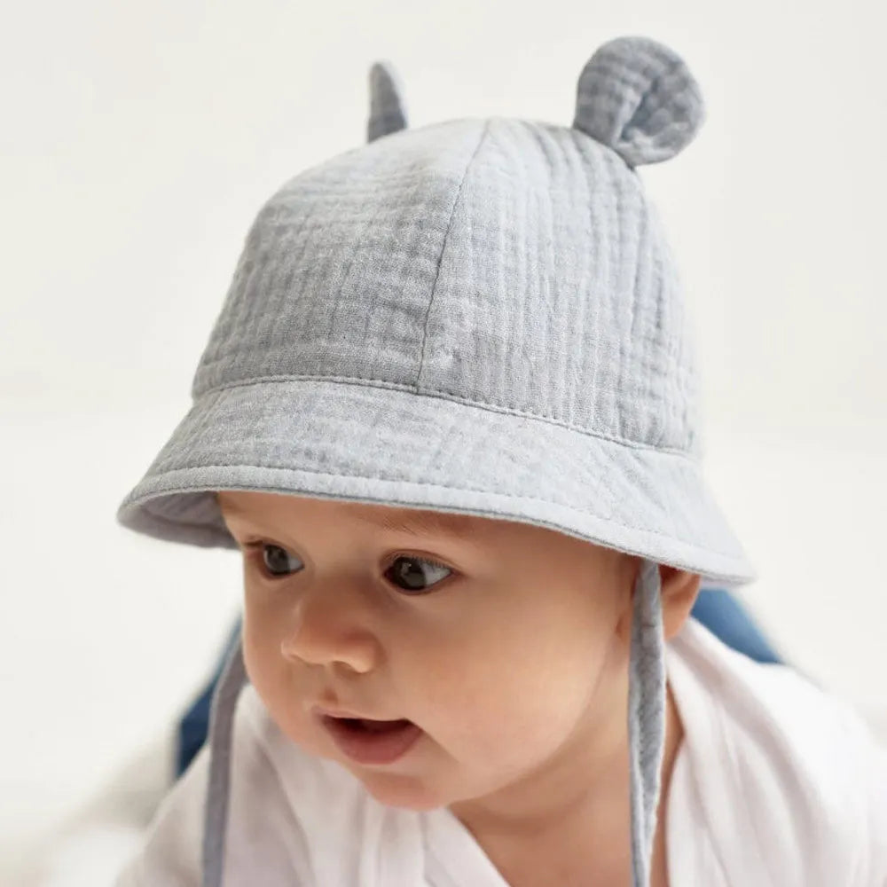 Soft Cotton Baby Bucket Hat with Ears