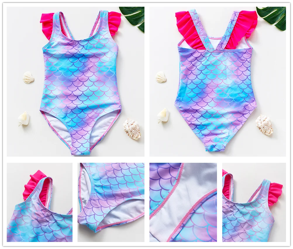 Girls' One Piece Mermaid Unicorn Swimsuits