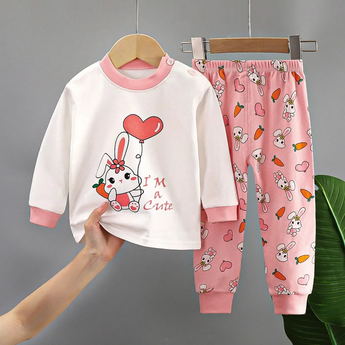 Long Sleeve Cartoon Print Pajama Set 6M-6T