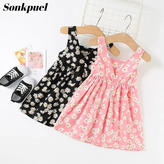 Girls' Flower Print Dress