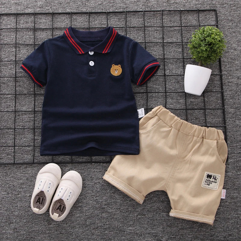 Teddy Bear Polo Shirt Set 12M-5T