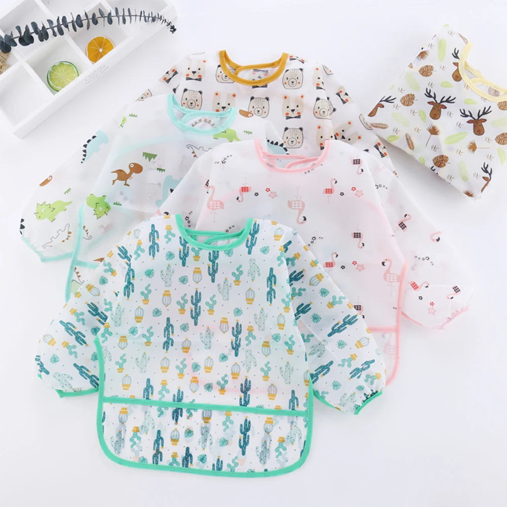 Waterproof Long-Sleeve Baby Bib & Art Smock – Mess-Free Mealtime & Playtime