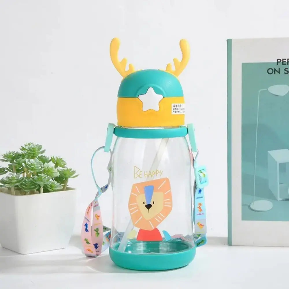 Toddler Cartoon Antler Sippy with Straw