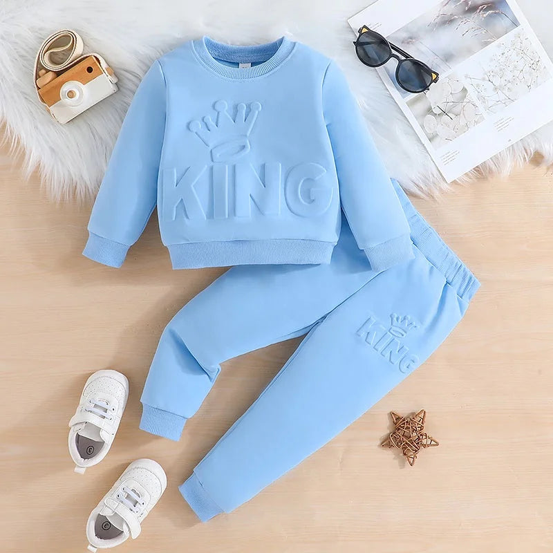 KING Letter Long Sleeve Sweater and Pants