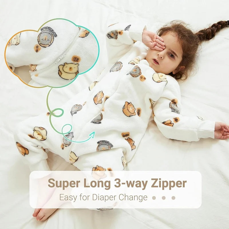 Children's Animal Embroidery Zip Up Sleeper 12M-6Y