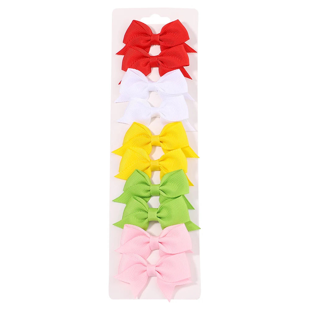 10-Piece Set Ribbon Bowknot Hair Clips