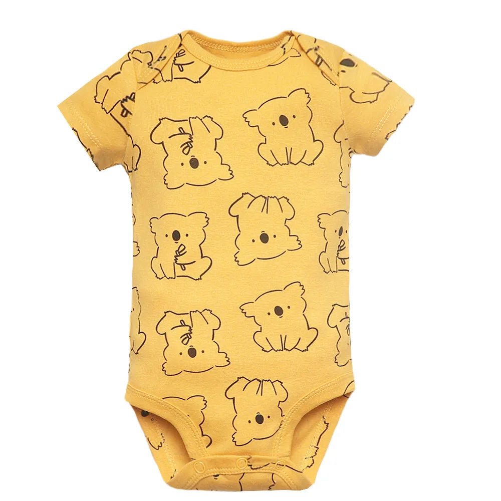 5pc 100% Cotton Short Sleeve Onesies  6-24M