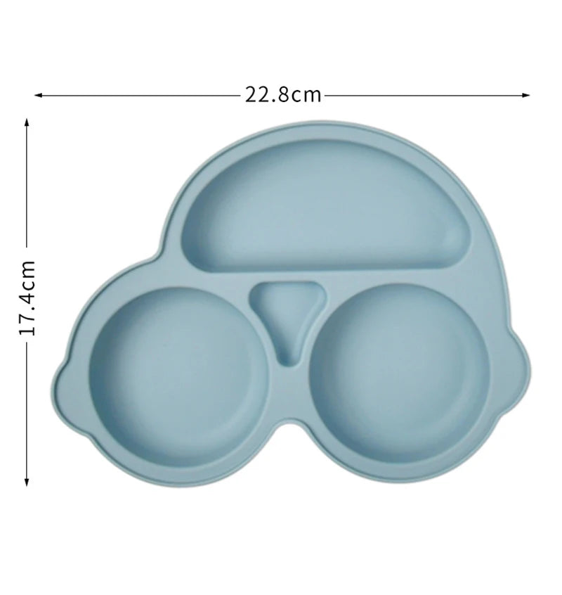 Baby Safe Silicone Dining Plate with Suction – Animal Shaped Bowl