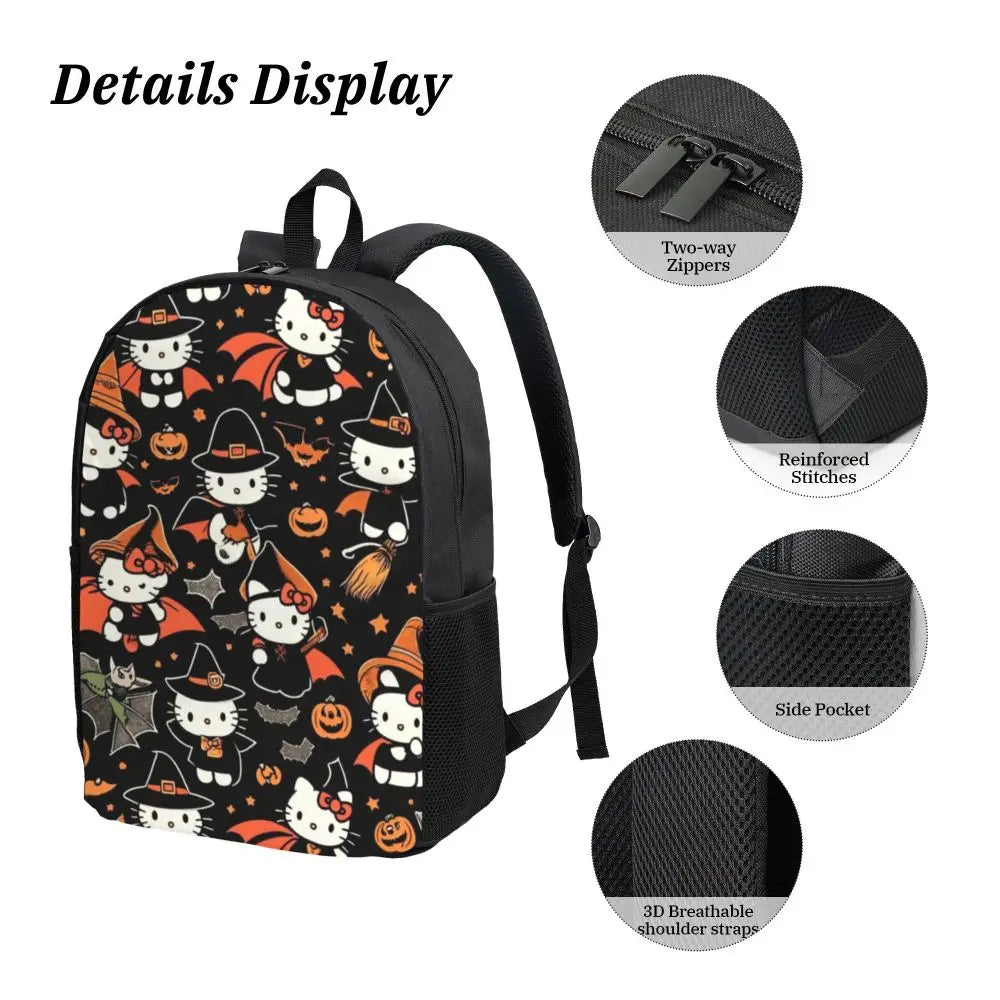 Hello Kitty 3-Piece Backpack Set – 17-Inch Spacious Bag with Lunch Tote & Pencil Case