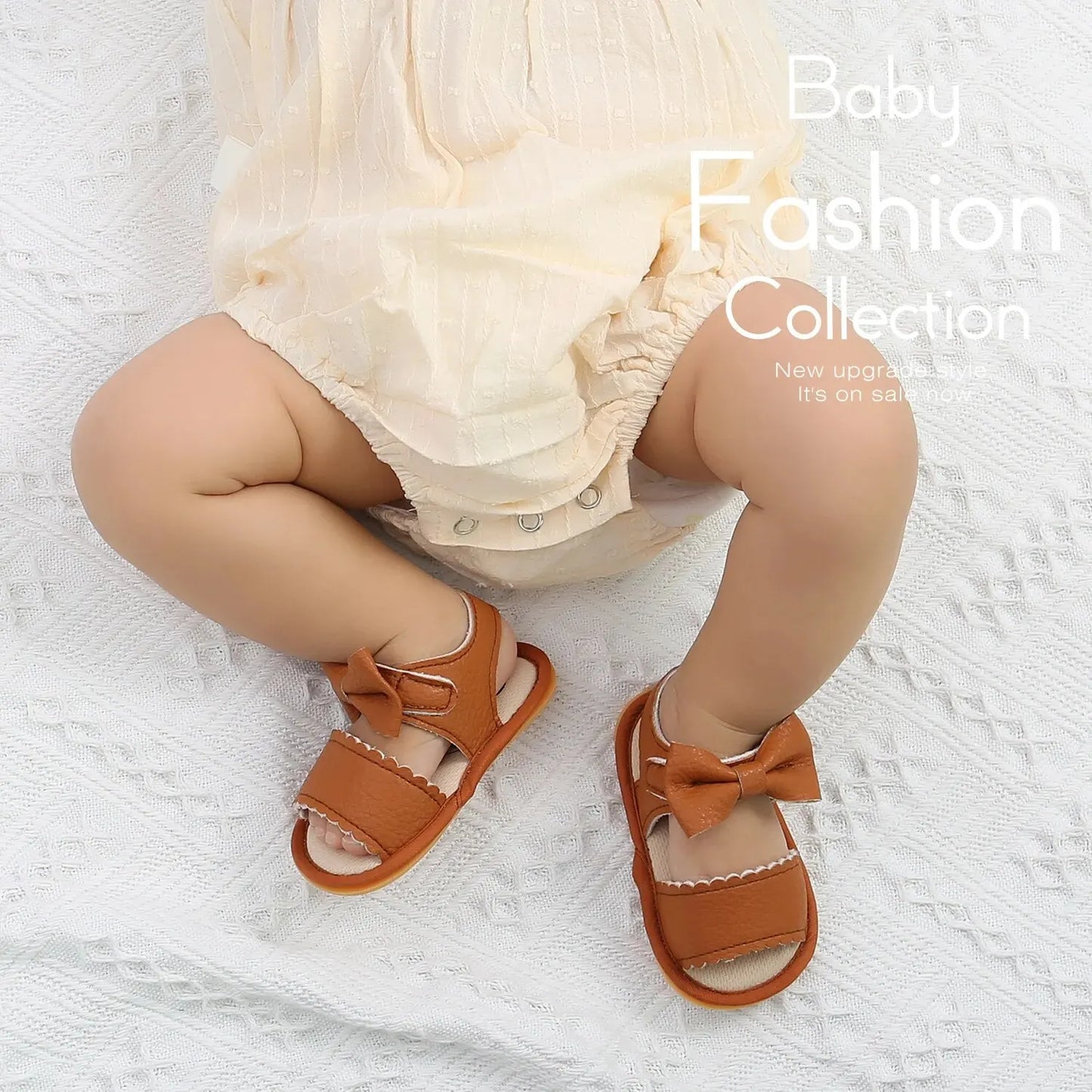 0-18M Girls' Bowknot Open Toe Leather Summer Sandals