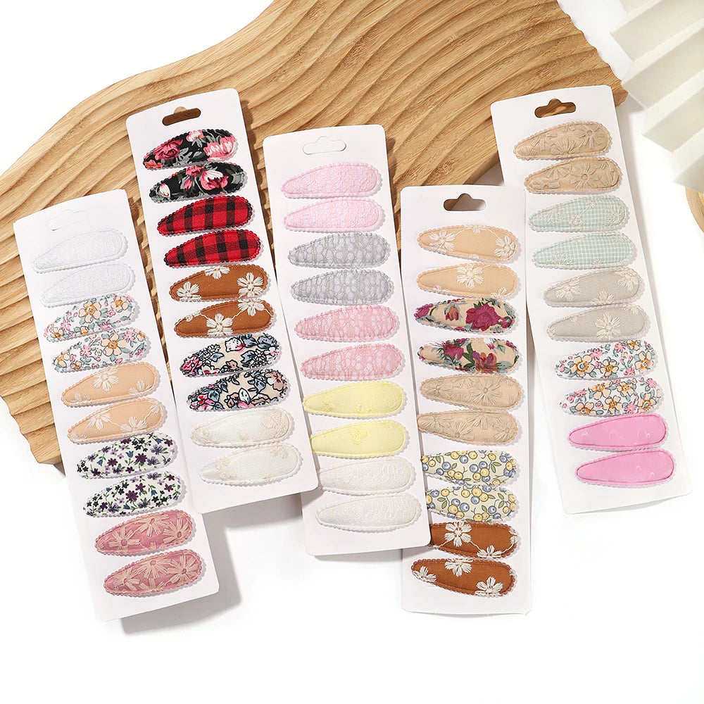 10-Piece Set Plaid Hair Barrettes