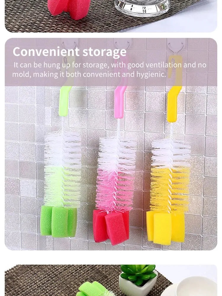 Baby Bottle Cleaning Brush with Sponge