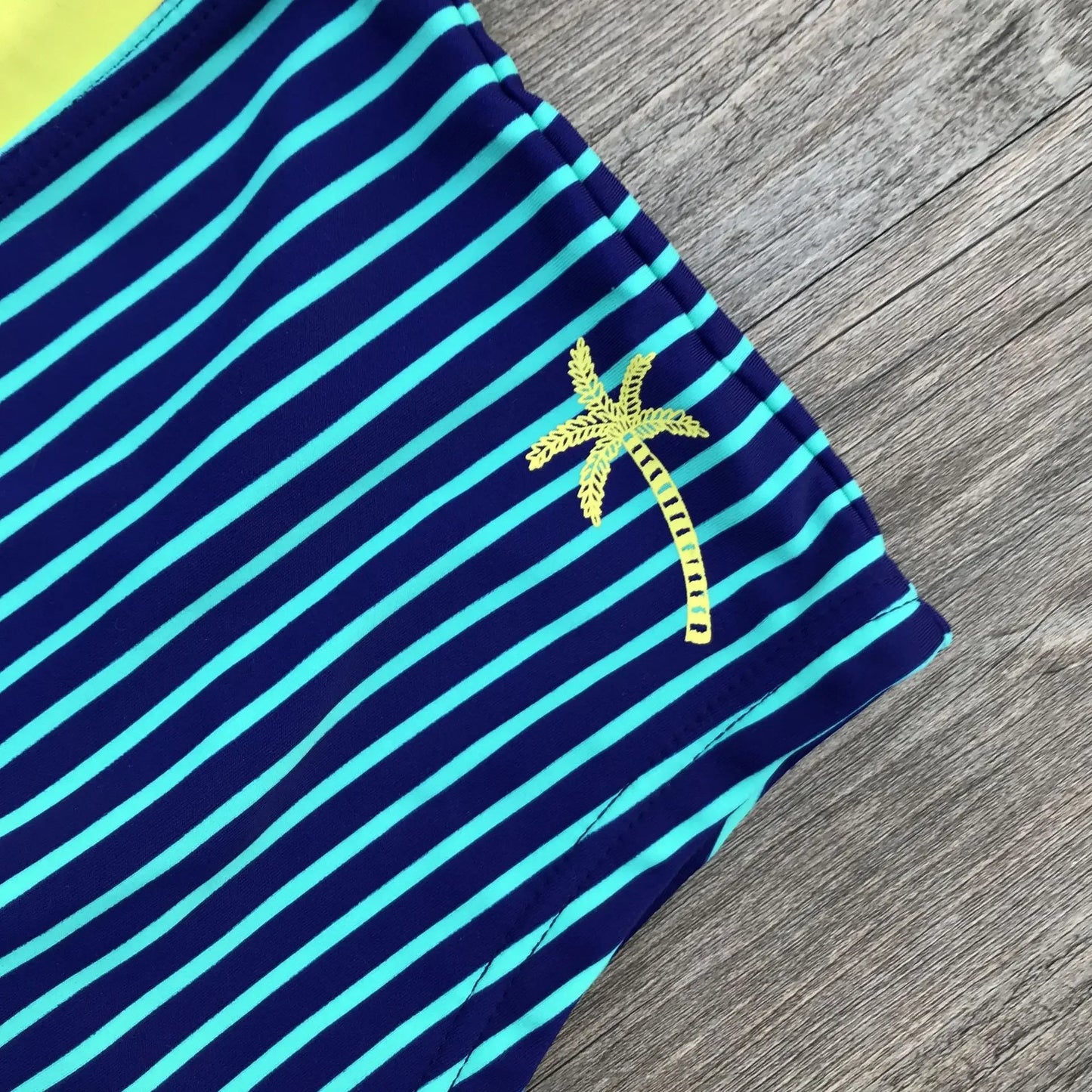 Boys' Striped Coconut Tree Swimming Trunks