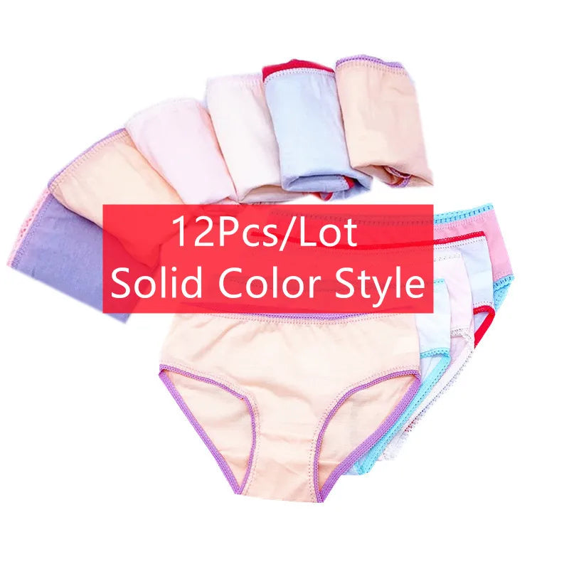 12-Piece Girls Cotton Underwear