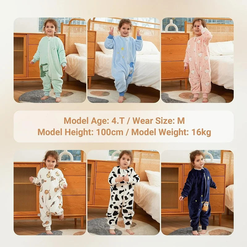 Children's Animal Embroidery Zip Up Sleeper 12M-6Y