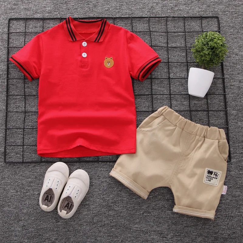 Teddy Bear Polo Shirt Set 12M-5T