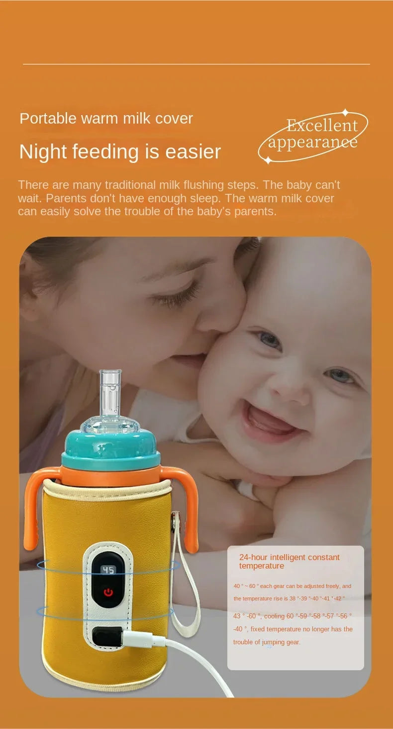 USB Baby Milk Bottle Thermal Bag – Portable Digital Display Heater for Travel