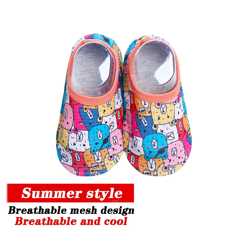 Toddlers' Swimming Cartoon Animal Print Slip-Ons